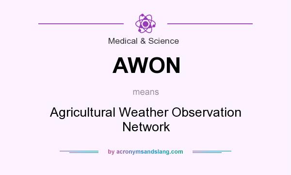 What does AWON mean? It stands for Agricultural Weather Observation Network