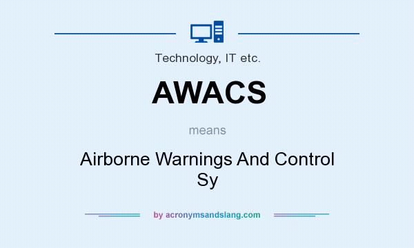 What does AWACS mean? It stands for Airborne Warnings And Control Sy