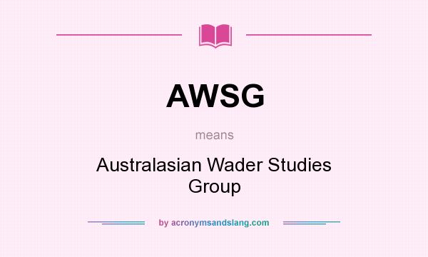 What does AWSG mean? It stands for Australasian Wader Studies Group