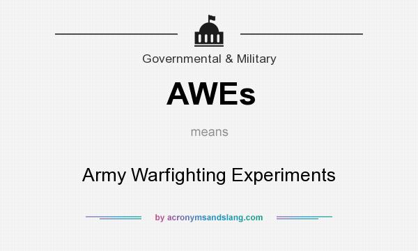 What does AWEs mean? It stands for Army Warfighting Experiments