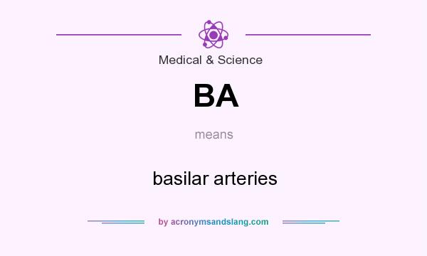 What does BA mean? It stands for basilar arteries
