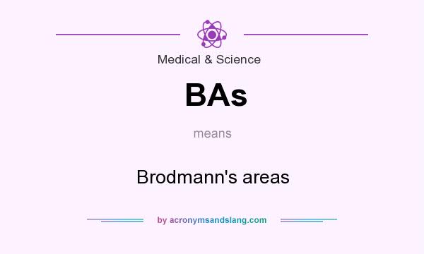 What does BAs mean? It stands for Brodmann`s areas