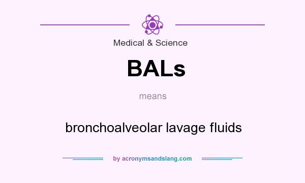 What does BALs mean? It stands for bronchoalveolar lavage fluids