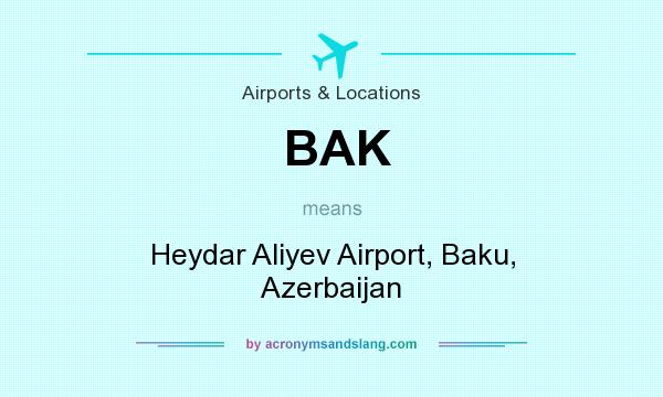 What does BAK mean? It stands for Heydar Aliyev Airport, Baku, Azerbaijan