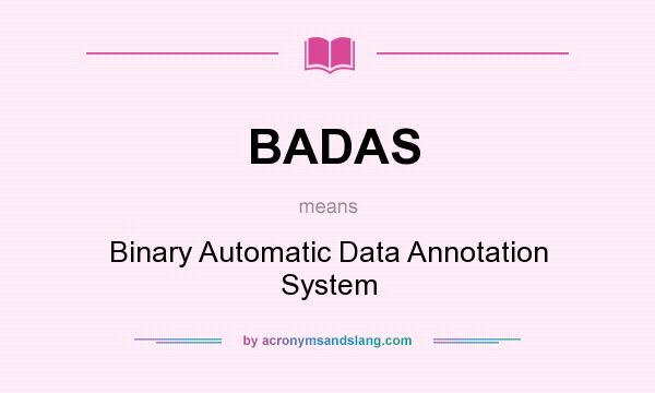 What does BADAS mean? It stands for Binary Automatic Data Annotation System