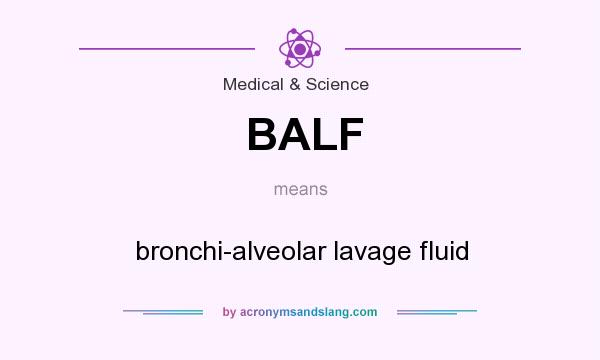 What does BALF mean? It stands for bronchi-alveolar lavage fluid