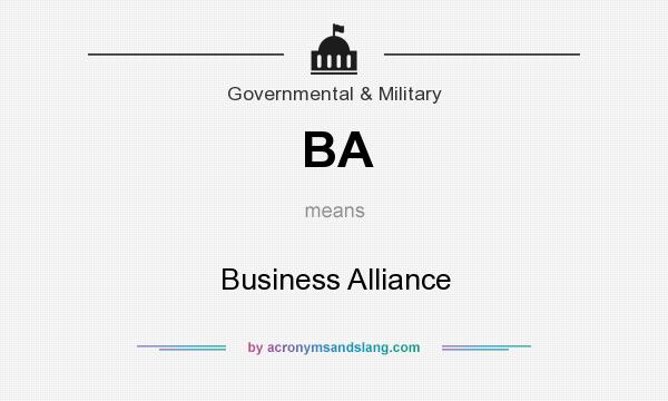 What does BA mean? It stands for Business Alliance