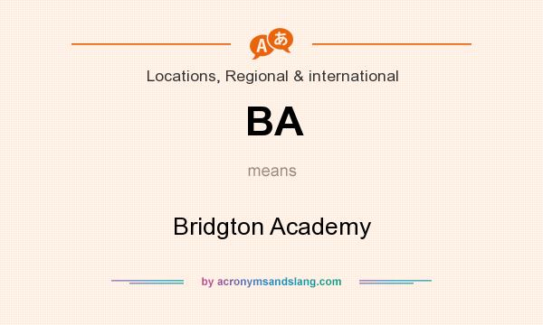 What does BA mean? It stands for Bridgton Academy