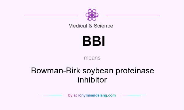 What does BBI mean? It stands for Bowman-Birk soybean proteinase inhibitor