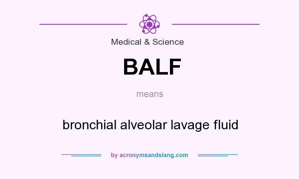 What does BALF mean? It stands for bronchial alveolar lavage fluid