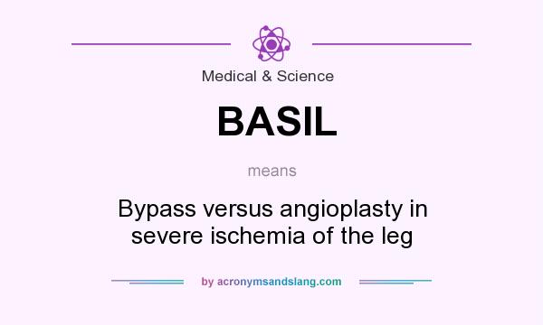 What does BASIL mean? It stands for Bypass versus angioplasty in severe ischemia of the leg
