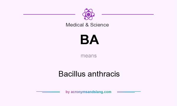 What does BA mean? It stands for Bacillus anthracis