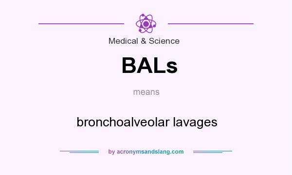 What does BALs mean? It stands for bronchoalveolar lavages