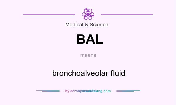 What does BAL mean? It stands for bronchoalveolar fluid