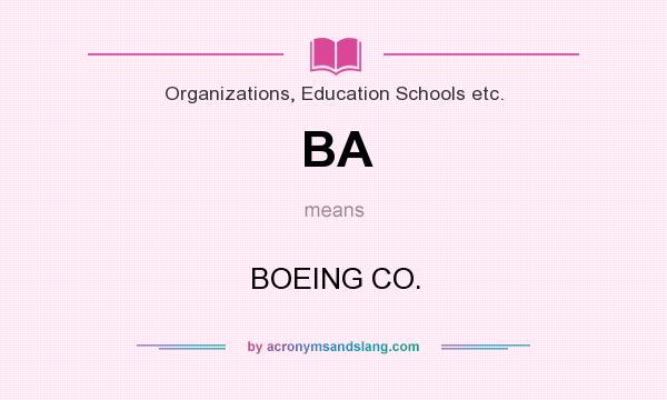 What does BA mean? It stands for BOEING CO.