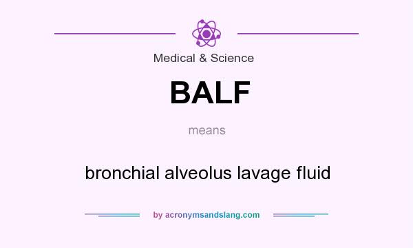 What does BALF mean? It stands for bronchial alveolus lavage fluid