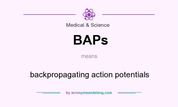 What does BAPs mean? It stands for backpropagating action potentials