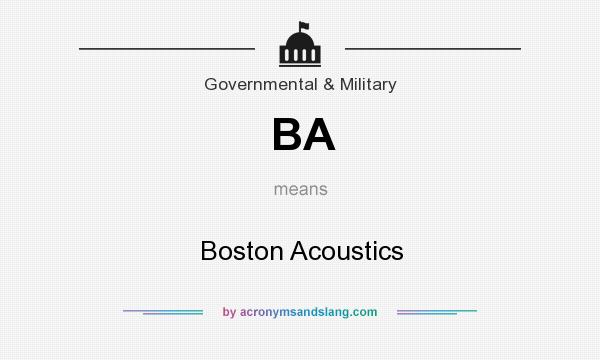 What does BA mean? It stands for Boston Acoustics