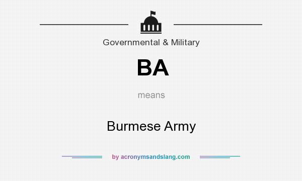 What does BA mean? It stands for Burmese Army