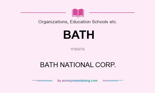 What does BATH mean? It stands for BATH NATIONAL CORP.