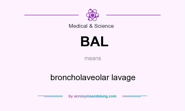 What does BAL mean? It stands for broncholaveolar lavage