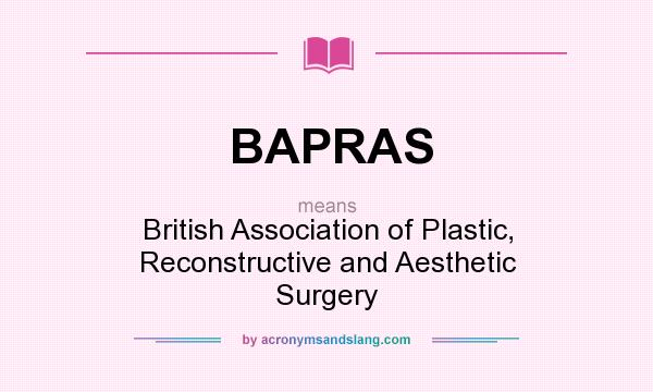 What does BAPRAS mean? It stands for British Association of Plastic, Reconstructive and Aesthetic Surgery