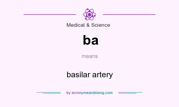 What does ba mean? It stands for basilar artery