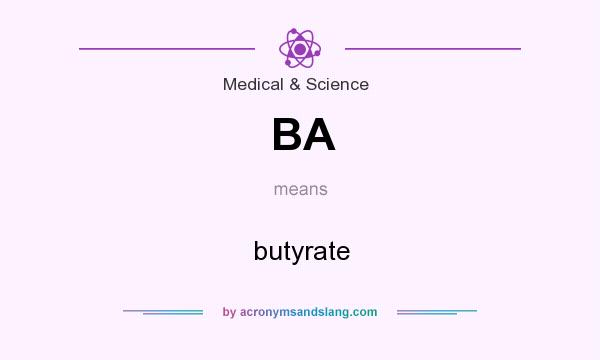 What does BA mean? It stands for butyrate