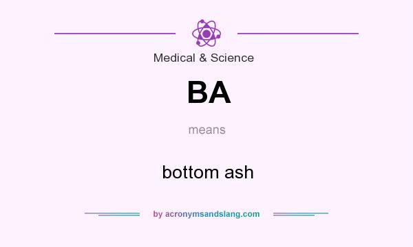 What does BA mean? It stands for bottom ash