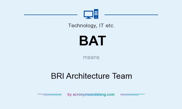 What does BAT mean? It stands for BRI Architecture Team