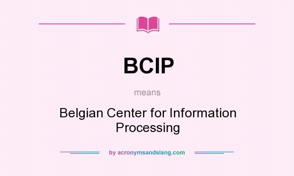 What does BCIP mean? It stands for Belgian Center for Information Processing