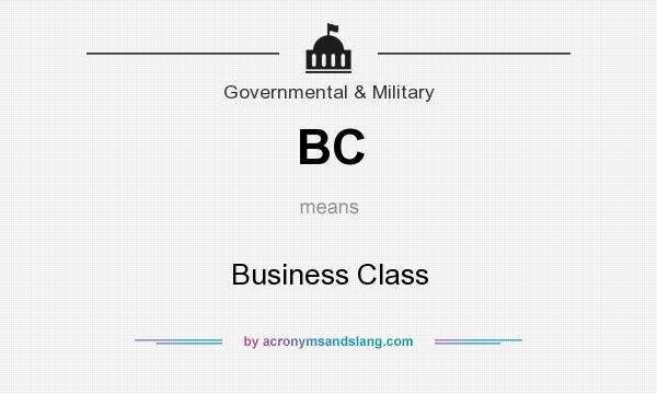 What does BC mean? It stands for Business Class