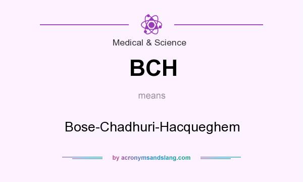 What does BCH mean? It stands for Bose-Chadhuri-Hacqueghem