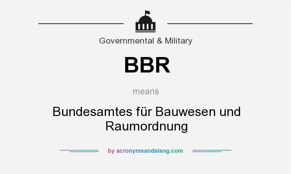 What does BBR mean? It stands for Bundesamtes für Bauwesen und Raumordnung