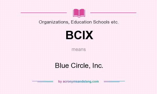 What does BCIX mean? It stands for Blue Circle, Inc.