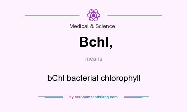 What does Bchl, mean? It stands for bChl bacterial chlorophyll