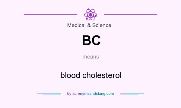 What does BC mean? It stands for blood cholesterol