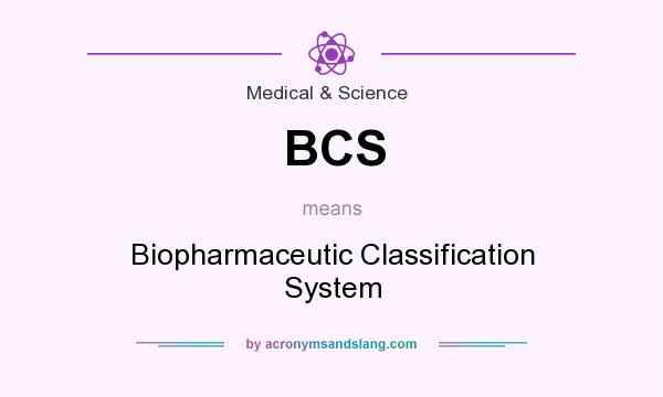 What does BCS mean? It stands for Biopharmaceutic Classification System
