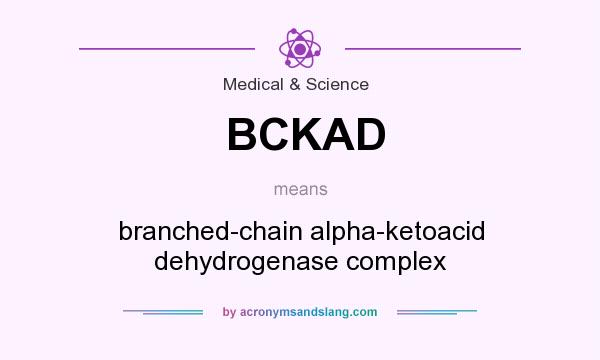 What does BCKAD mean? It stands for branched-chain alpha-ketoacid dehydrogenase complex