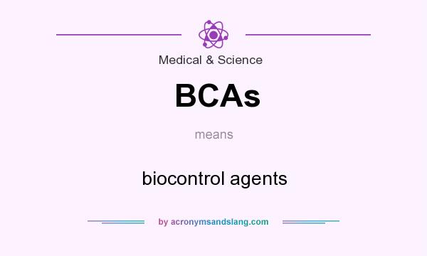 What does BCAs mean? It stands for biocontrol agents