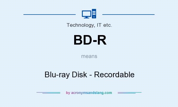 What does BD-R mean? It stands for Blu-ray Disk - Recordable