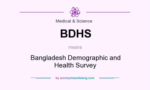 What does BDHS mean? It stands for Bangladesh Demographic and Health Survey