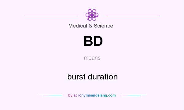 What does BD mean? It stands for burst duration