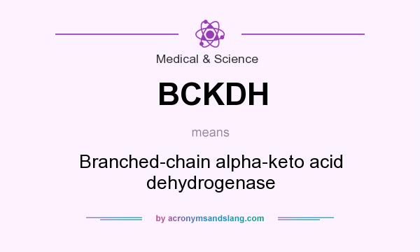 What does BCKDH mean? It stands for Branched-chain alpha-keto acid dehydrogenase