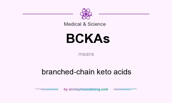 What does BCKAs mean? It stands for branched-chain keto acids