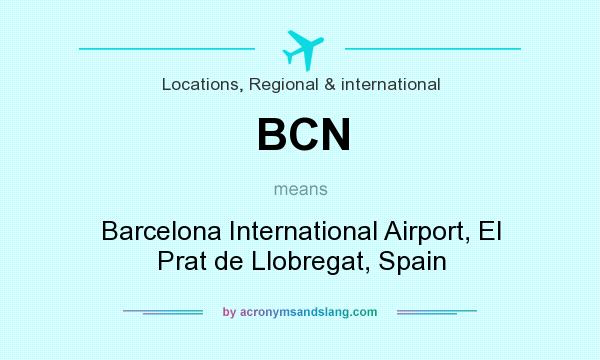 What does BCN mean? It stands for Barcelona International Airport, El Prat de Llobregat, Spain