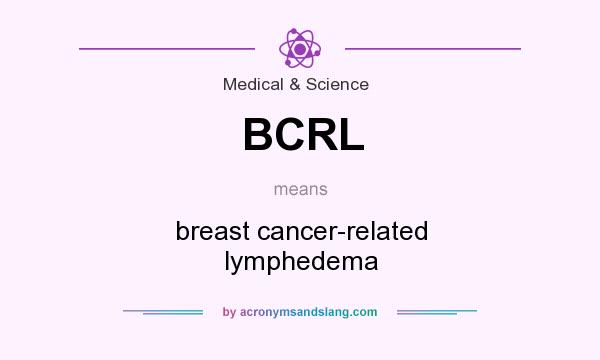 What does BCRL mean? It stands for breast cancer-related lymphedema