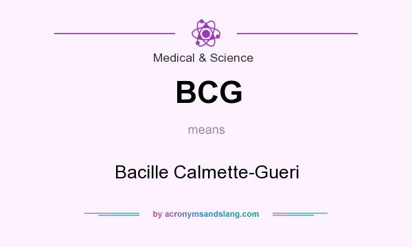 What does BCG mean? It stands for Bacille Calmette-Gueri