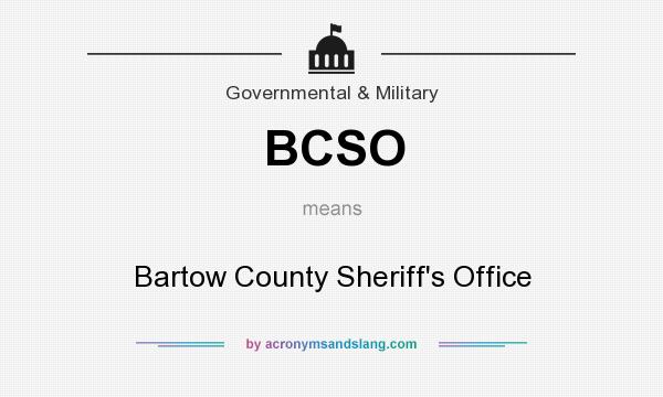 What does BCSO mean? It stands for Bartow County Sheriff`s Office