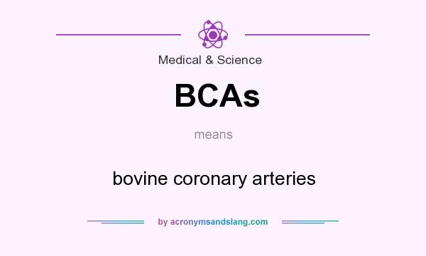 What does BCAs mean? It stands for bovine coronary arteries